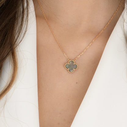 [Amore]CLOVER 15MM  GRAY MOTHER OF PEARL NECKLACE