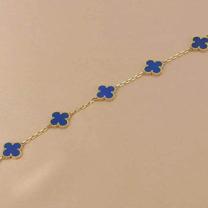 [Amore] CLOVER 5 MOTIF BLUE AGATE BRACELET COLLECTION