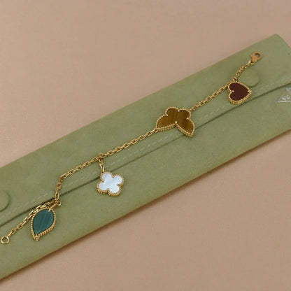 [Amore]LUCKY SPRING 5 MOTIF GOLD BRACELET