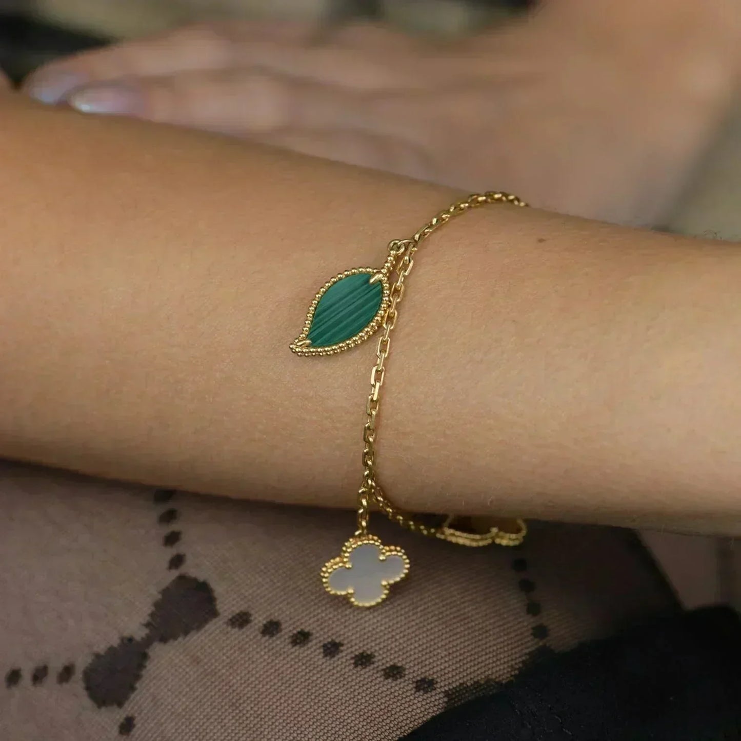 [Amore]LUCKY SPRING 5 MOTIF GOLD BRACELET