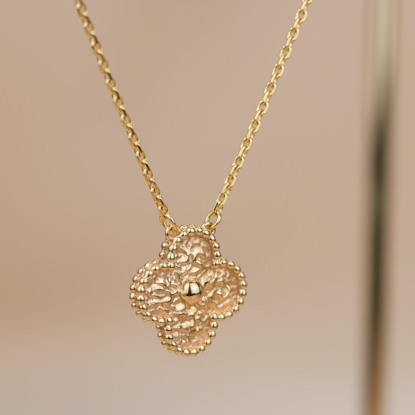[Amore]CLOVER 15MM  BRONZING NECKLACE