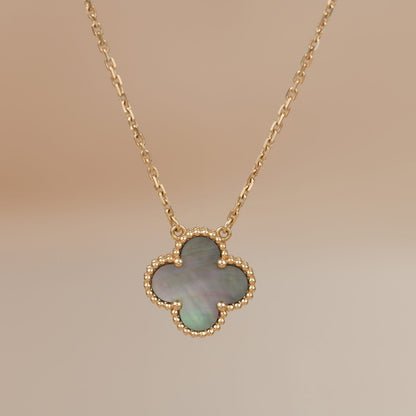 [Amore]CLOVER 15MM  GRAY MOTHER OF PEARL NECKLACE
