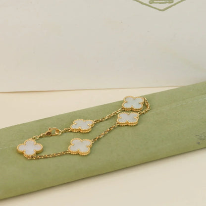 [Amore]CLOVER WHITE PEARL MOP 5 MOTIF BRACELET COLLECTION