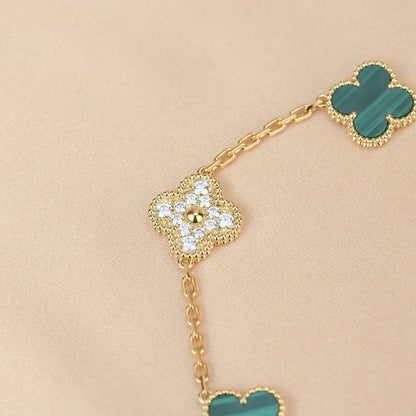[Amore] CLOVER 5 MOTIF MALACHITE BRACELET COLLECTION