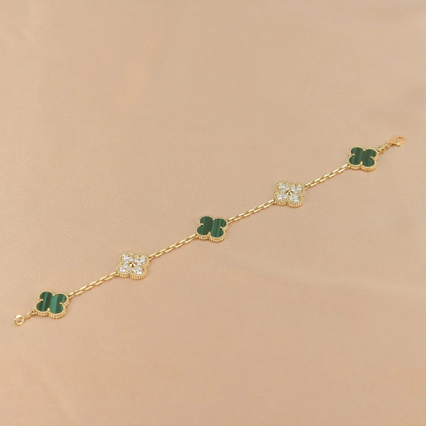 [Amore] CLOVER 5 MOTIF MALACHITE BRACELET COLLECTION