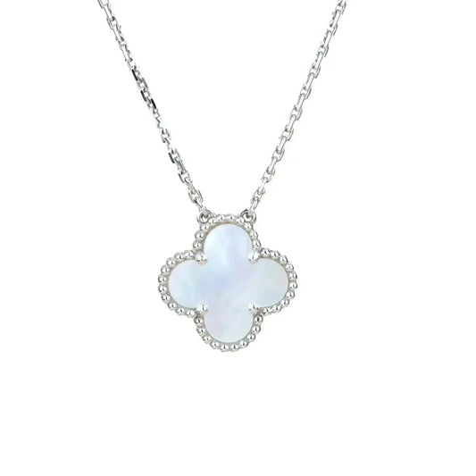 [Amore]CLOVER  15MM WHITE MOTHER-OF-PEARL SILVER