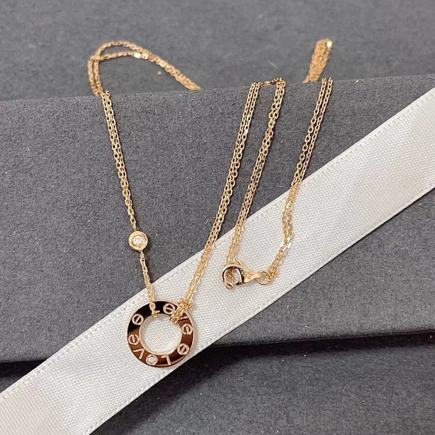 [Amore]LOVE NECKLACE 16MM 2 DIAMONDS