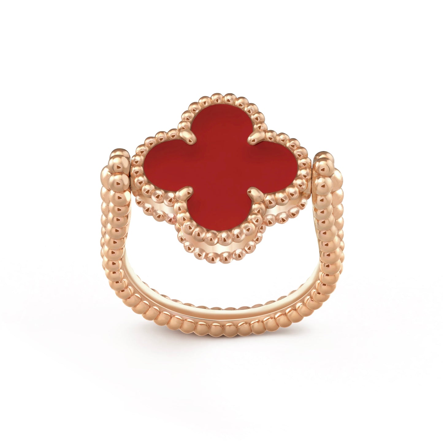 [Amore]CLOVER RIVERSIBLE PINK GOLD RING