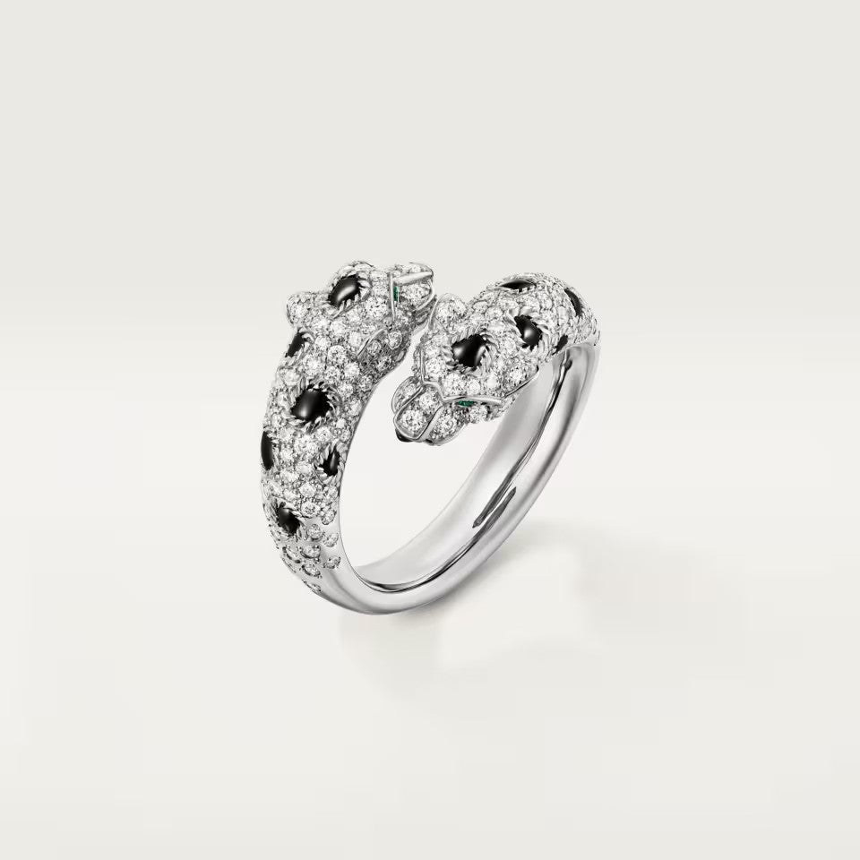 [Amore]PANTHERE DOUBLE HEADED FULL DIAMOND  RING