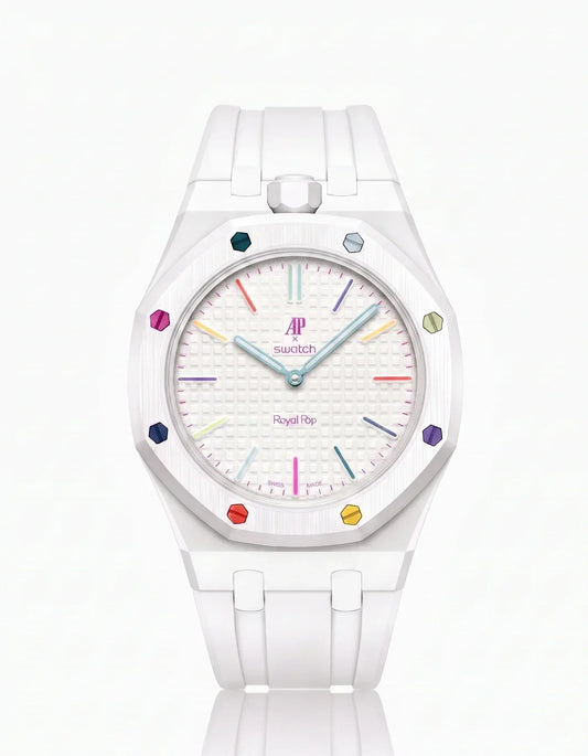 Silikonarmband & Gehäuse Royal Pop Huit Blanc (Farben anpassbar)