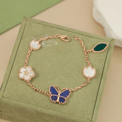 [Amore]LUCKY SPRING BUTTERFLY 5 MOTIF BRACELET