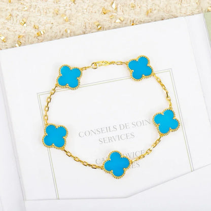 [Amore] CLOVER 5 MOTIF TURQUOISE BRACELET COLLECTION