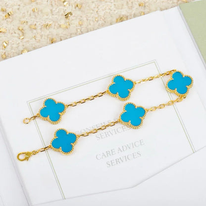 [Amore] CLOVER 5 MOTIF TURQUOISE BRACELET COLLECTION