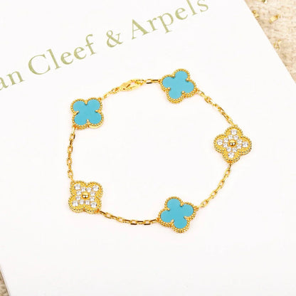 [Amore] CLOVER 5 MOTIF TURQUOISE BRACELET COLLECTION