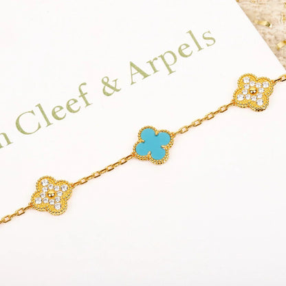 [Amore] CLOVER 5 MOTIF TURQUOISE BRACELET COLLECTION