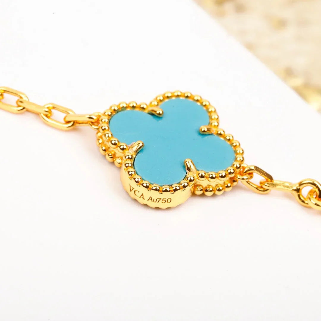 [Amore] CLOVER 5 MOTIF TURQUOISE BRACELET COLLECTION