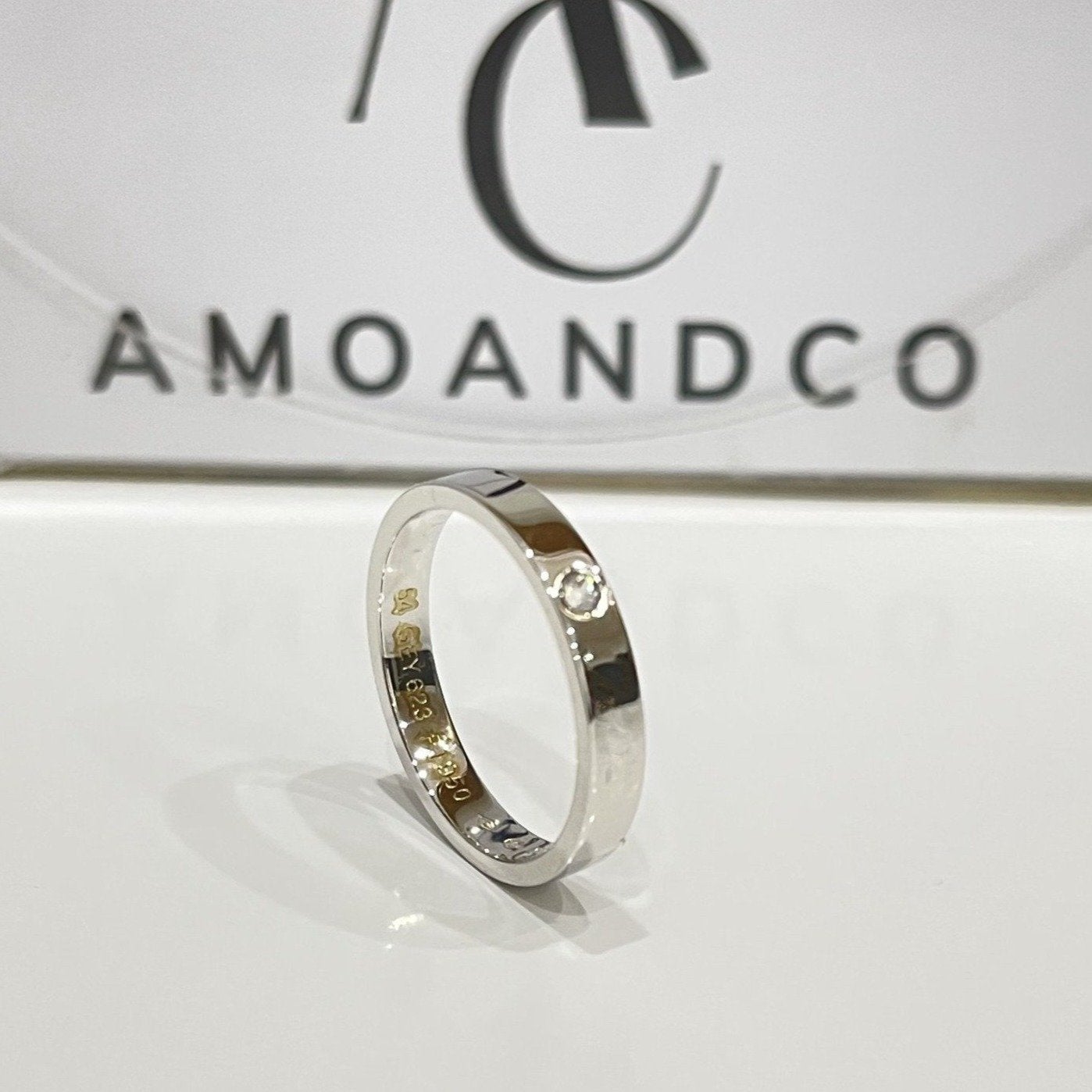 [Amore]LOVE RING 4MM 1 DIAMOND