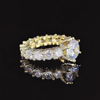 [Amore]Exquisite Multicolored Radiant Zircon Everyday Ring