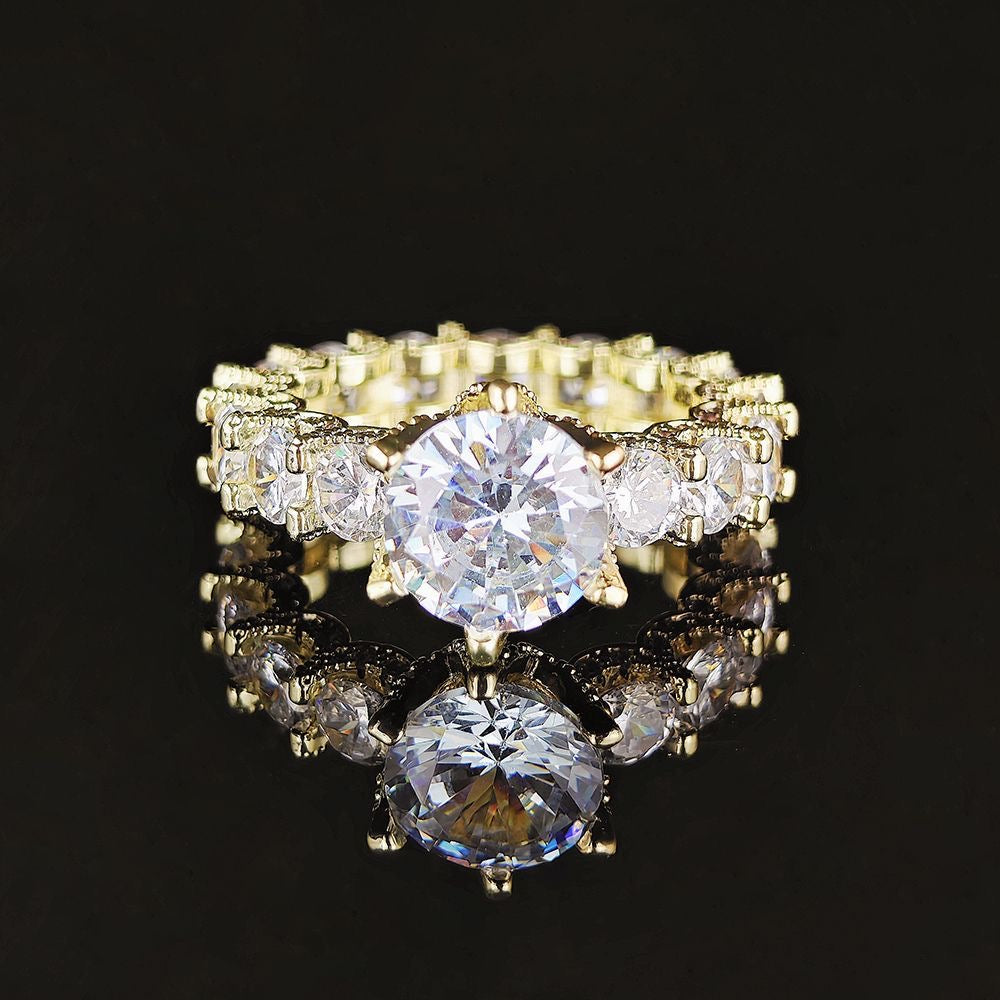 [Amore]Exquisite Multicolored Radiant Zircon Everyday Ring