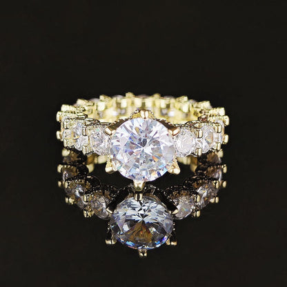 [Amore]Exquisite Multicolored Radiant Zircon Everyday Ring
