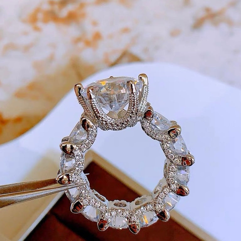 [Amore]Exquisite Multicolored Radiant Zircon Everyday Ring