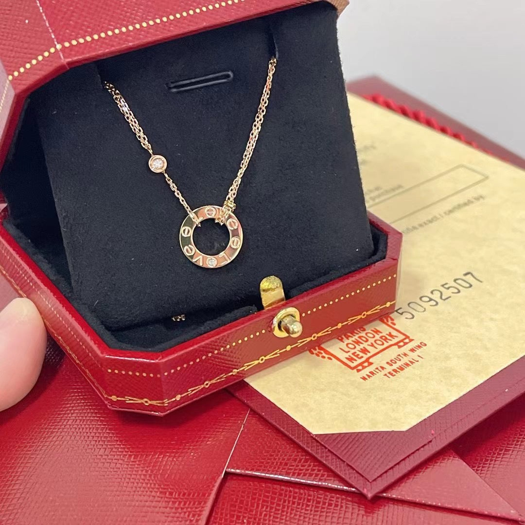 [Amore]LOVE NECKLACE 16MM 2 DIAMONDS