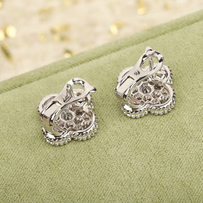 [Amore]CLOVER DIAMOND STUD EARRINGS