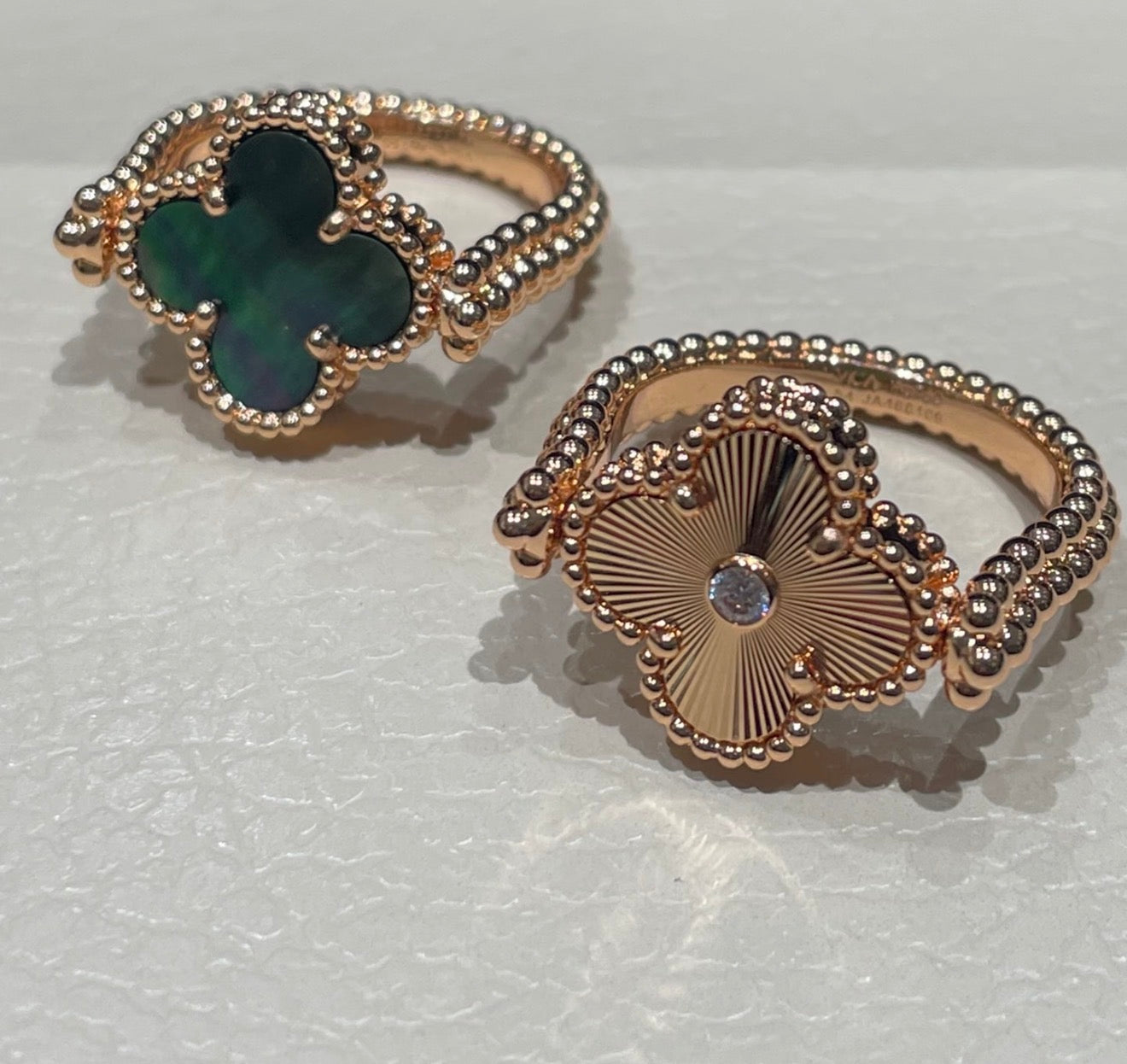 [Amore]CLOVER RIVERSIBLE GRAY AGATE RING