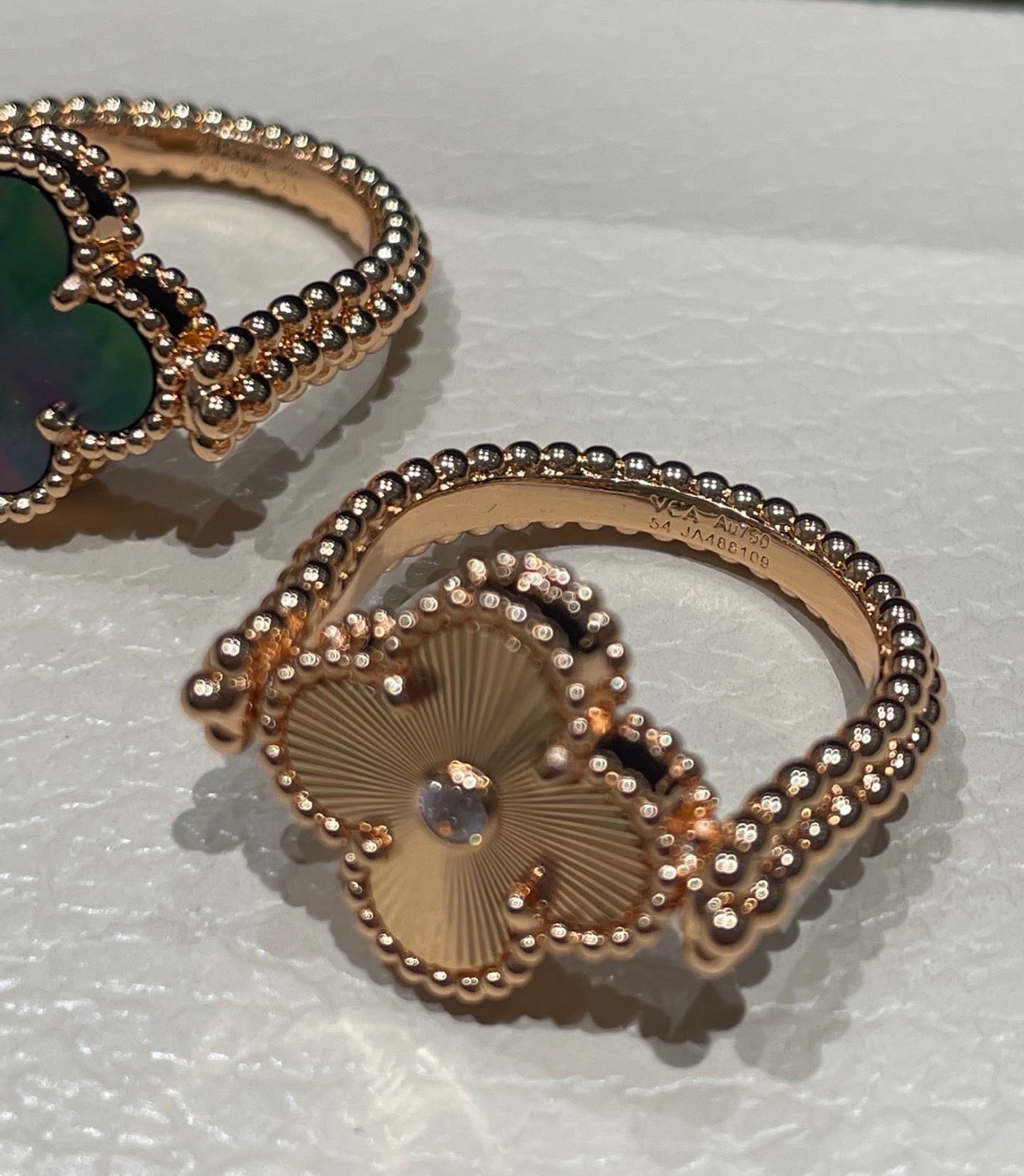 [Amore]CLOVER RIVERSIBLE GRAY AGATE RING