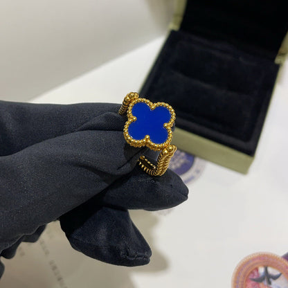 [Amore]CLOVER RIVERSIBLE BLUE AGATE RING