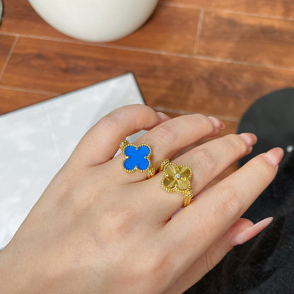 [Amore]CLOVER RIVERSIBLE BLUE AGATE RING