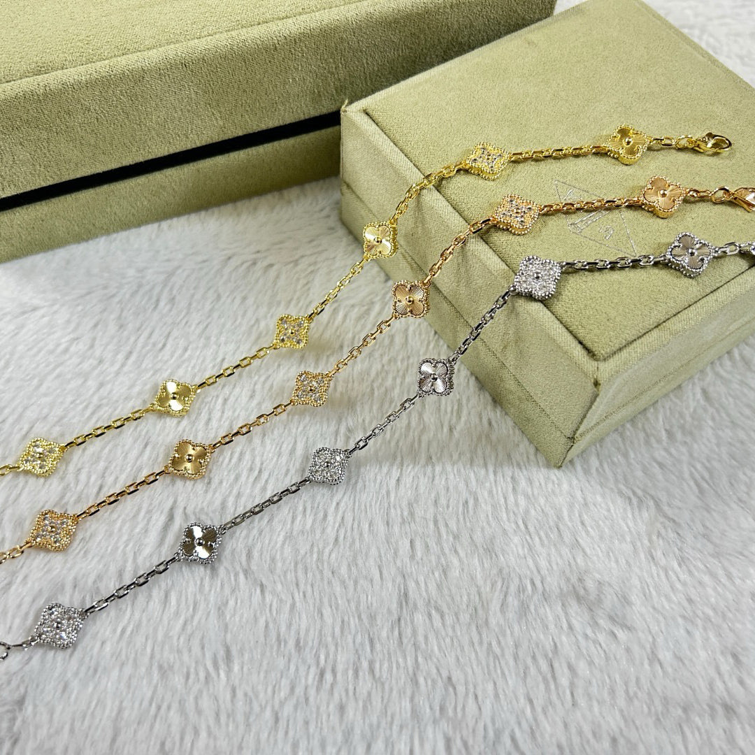 [Amore]CLOVER 6 MOTIF DIAMOND LASER BRACELET