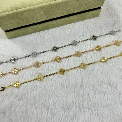 [Amore]CLOVER 6 MOTIF DIAMOND LASER BRACELET