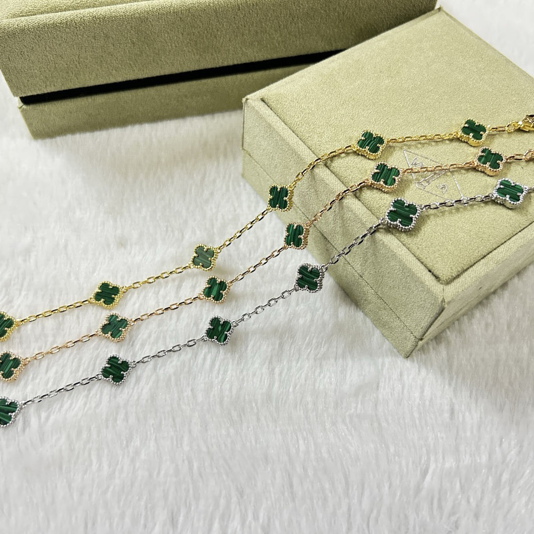 [Amore]CLOVER 6 MOTIF MALACHITE BRACELET