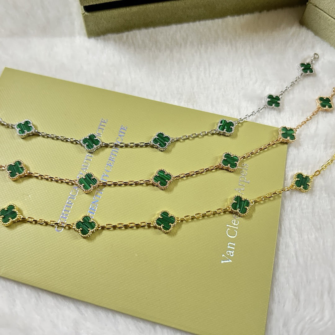 [Amore]CLOVER 6 MOTIF MALACHITE BRACELET