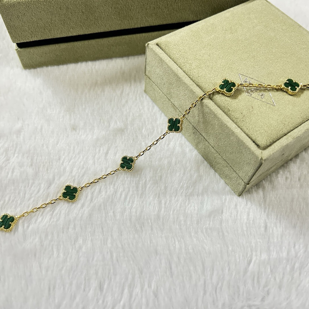 [Amore]CLOVER 6 MOTIF MALACHITE BRACELET
