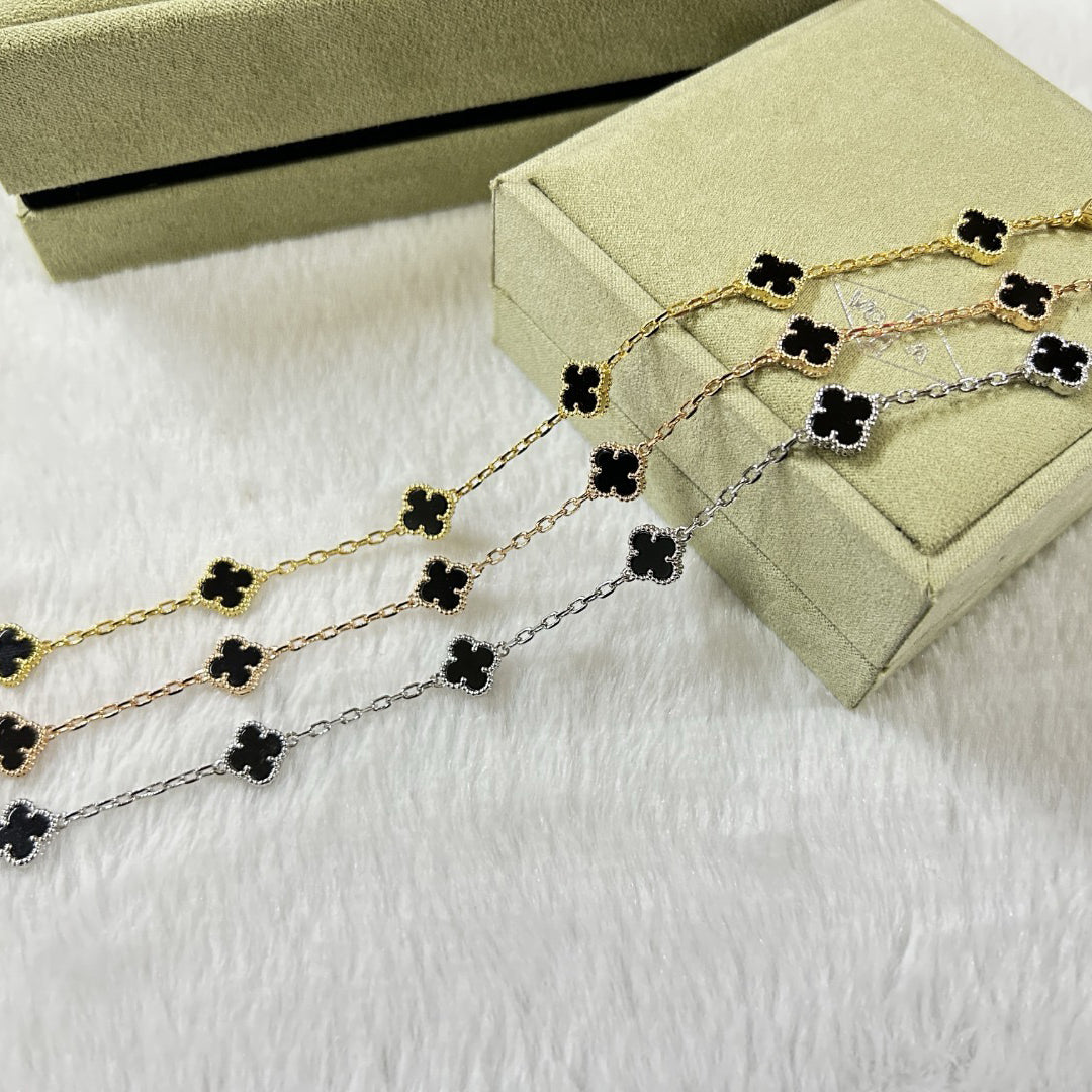 [Amore]CLOVER 6 MOTIF  ONYXS BRACELET