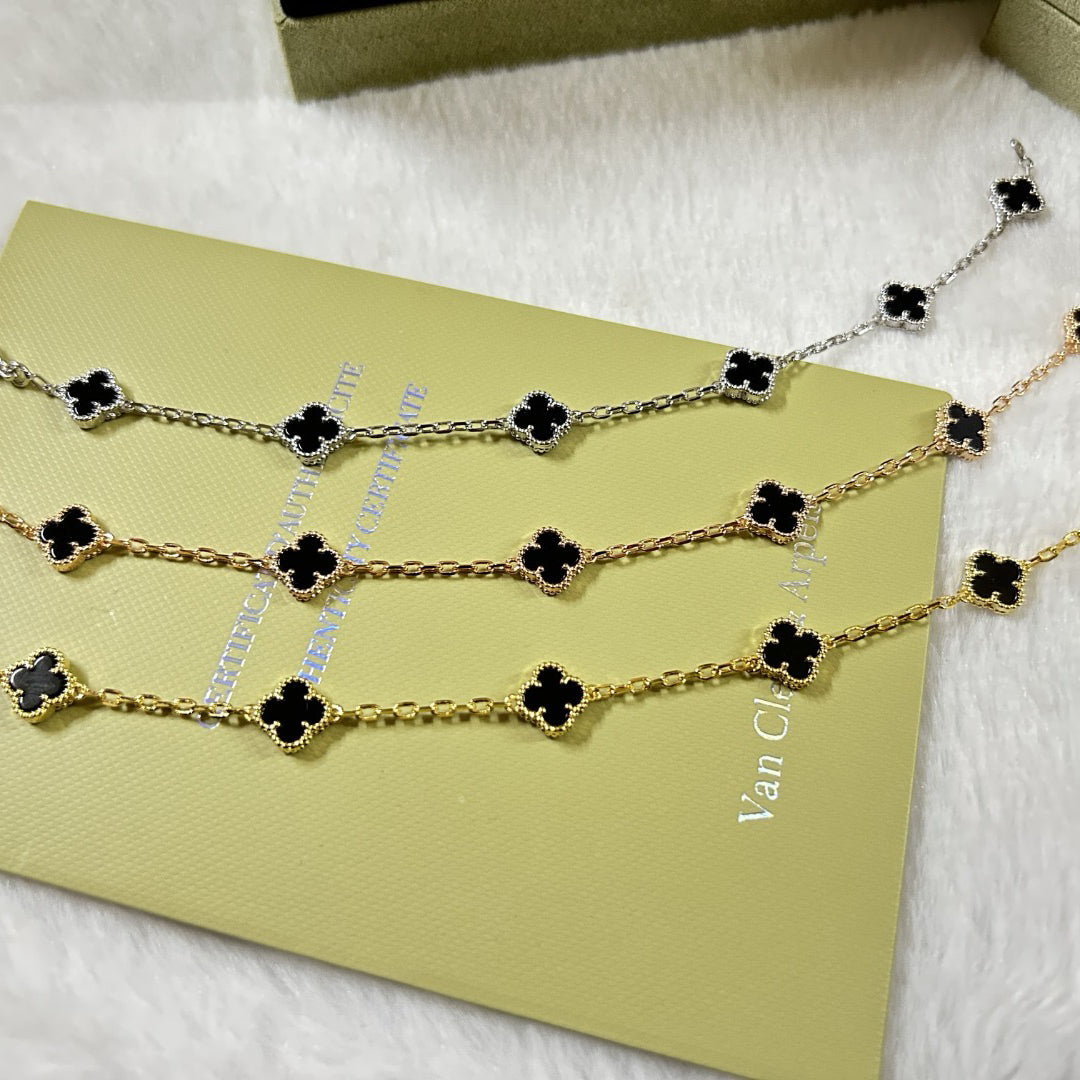 [Amore]CLOVER 6 MOTIF  ONYXS BRACELET