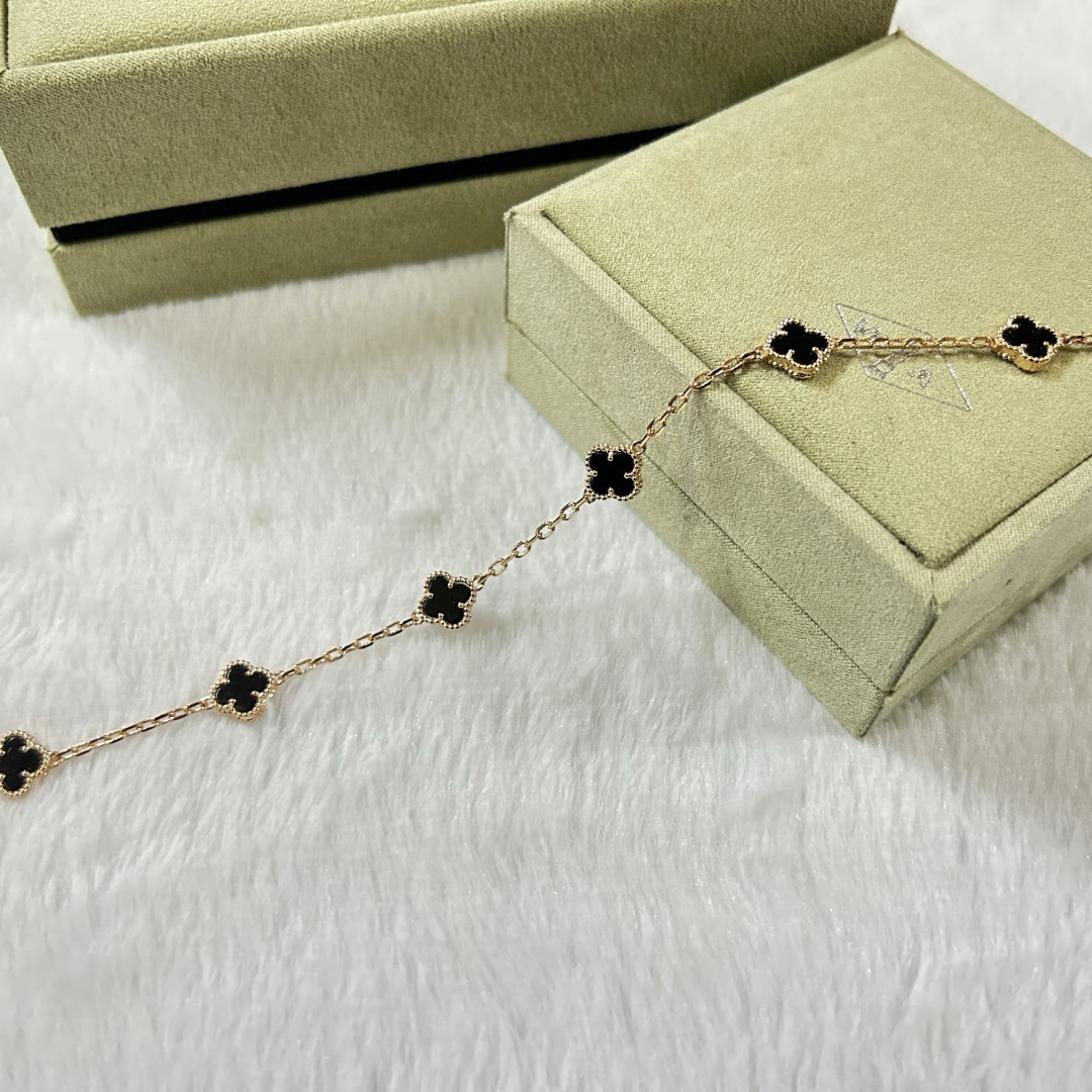 [Amore]CLOVER 6 MOTIF  ONYXS BRACELET