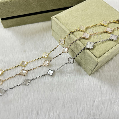 [Amore]CLOVER 6 MOTIF WHITE MOP BRACELET