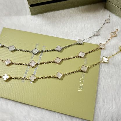 [Amore]CLOVER 6 MOTIF WHITE MOP BRACELET