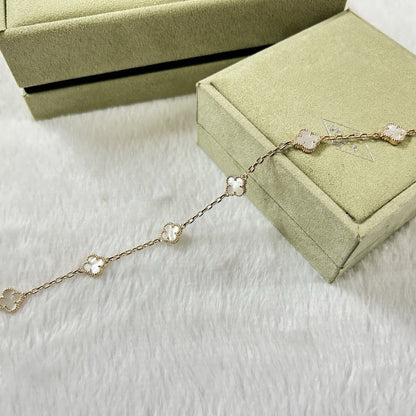 [Amore]CLOVER 6 MOTIF WHITE MOP BRACELET
