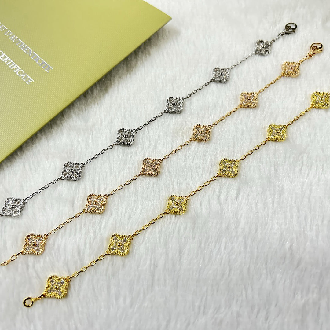 [Amore]CLOVER 6 MOTIF DIAMOND BRACELET