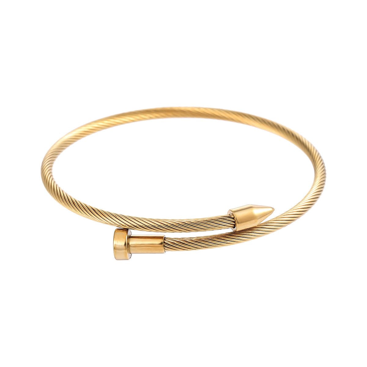 [Amore]Adjustable Metal Bracelet with an Open Clasp