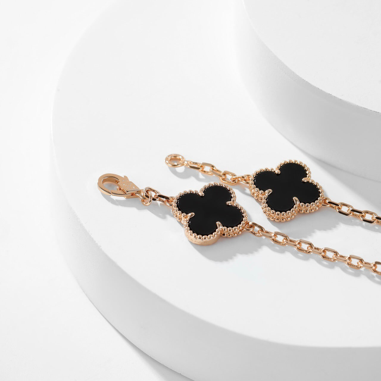 [Amore]CLOVER 10 MOTIFS ONYX NECKLACE