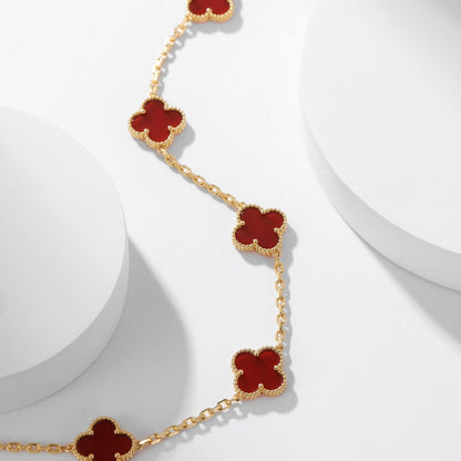 [Amore]CLOVER 10 MOTIFS CARNELIAN NECKLACE