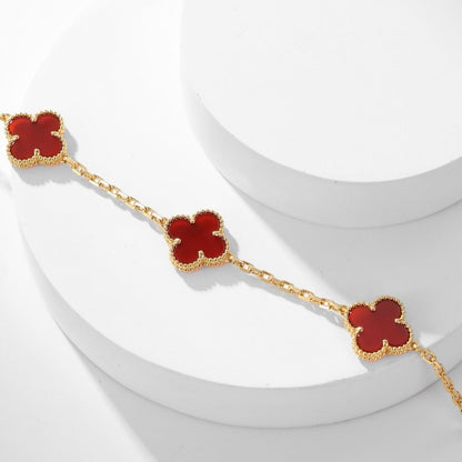 [Amore]CLOVER 10 MOTIFS CARNELIAN NECKLACE