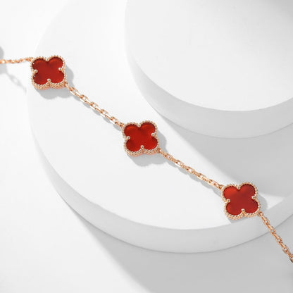 [Amore]CLOVER 10 MOTIFS CARNELIAN NECKLACE
