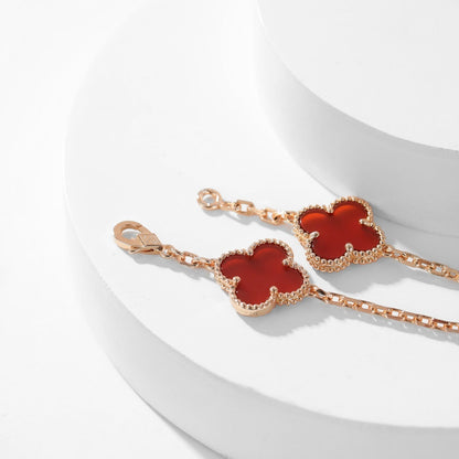 [Amore]CLOVER 10 MOTIFS CARNELIAN NECKLACE