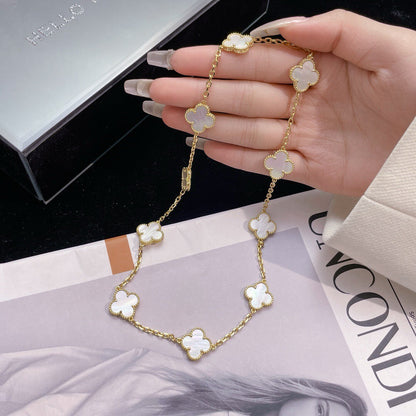 [Amore]CLOVER 10 MOTIFS WHITE MOTHER OF PEARL NECKLACE